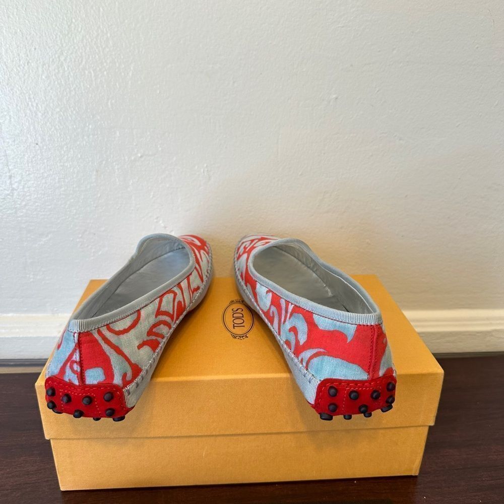 TOD’S Stylish Red and Gray Women's Pantofola loafers size 7 new - Picture 4 of 15